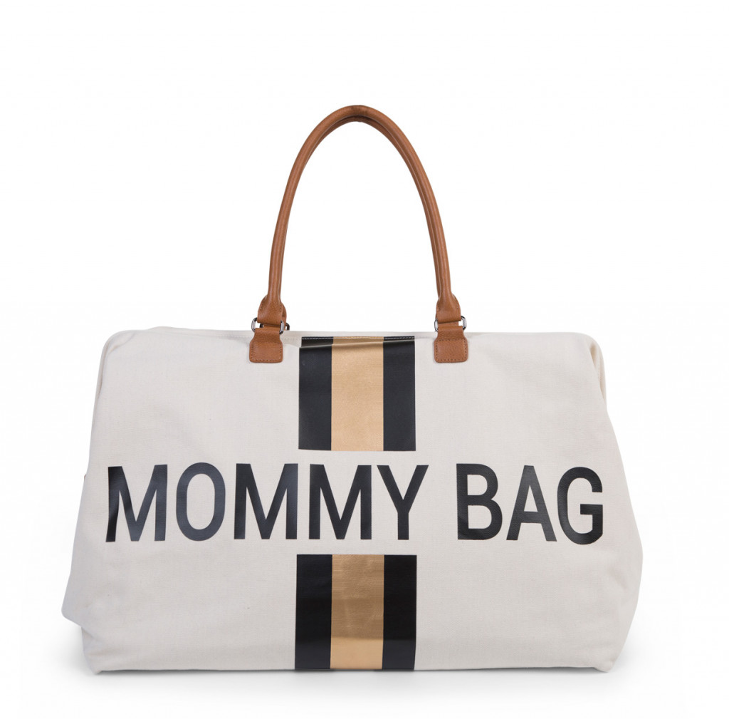 Childhome Prebaľovacia taška  Mommy Bag Big Off White / Black Gold