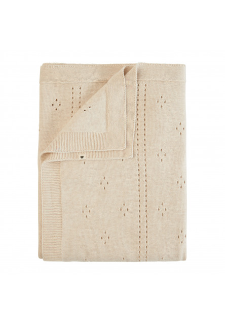 Pletená dierkovaná deka z BIO bavlny (Ivory) BIBS