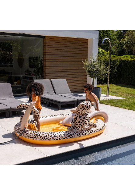 Nafukovací bazén so šmykľavkou Leopard béžový 210 cm