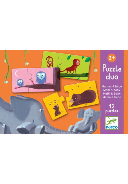 Puzzle duo: Mama a bábätko - 12ks