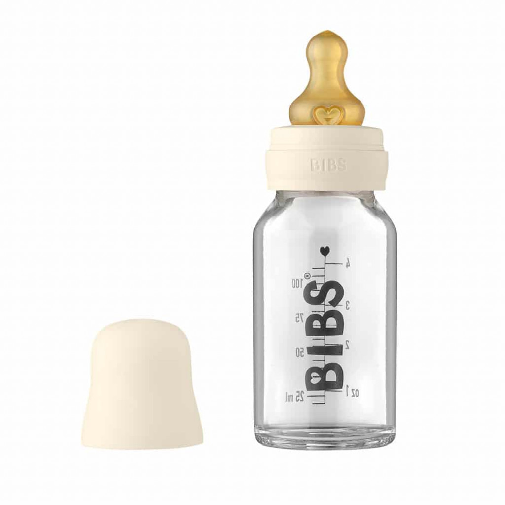 BIBS Baby Bottle sklenená fľaša 110ml (Ivory)