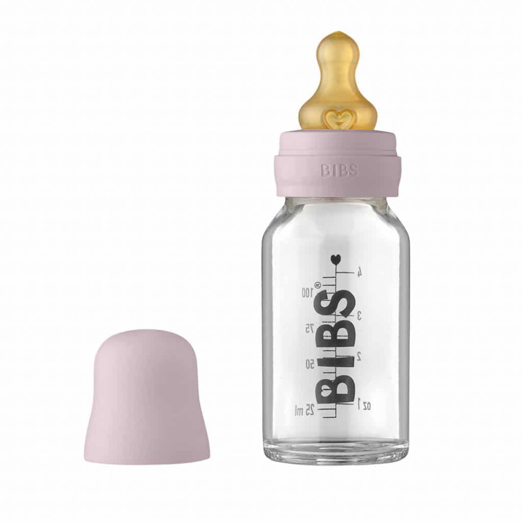 BIBS Baby Bottle sklenená fľaša 110ml (Dusky Lilac)