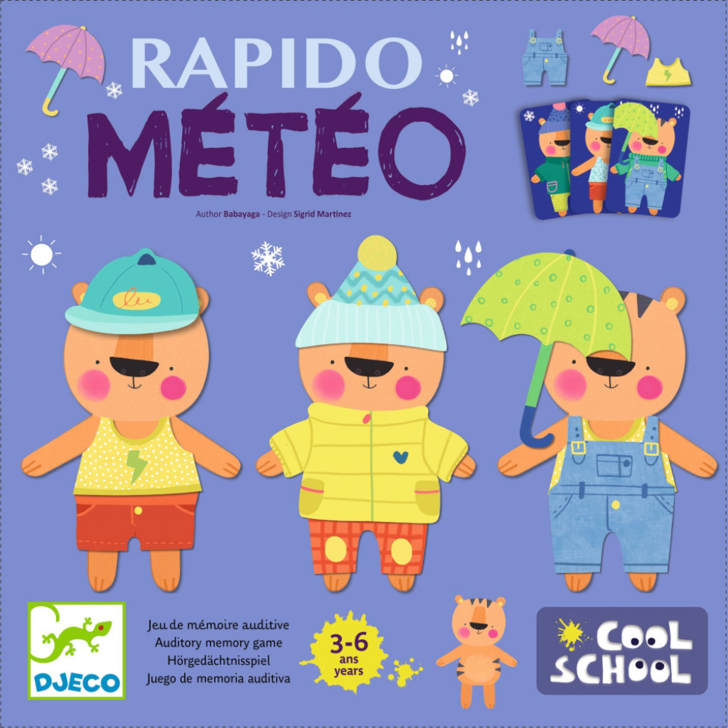 DJECO Rapido Meteo: stolová hra, edukačná, na sluchovú pamäť (Cool School Skvelá škola)