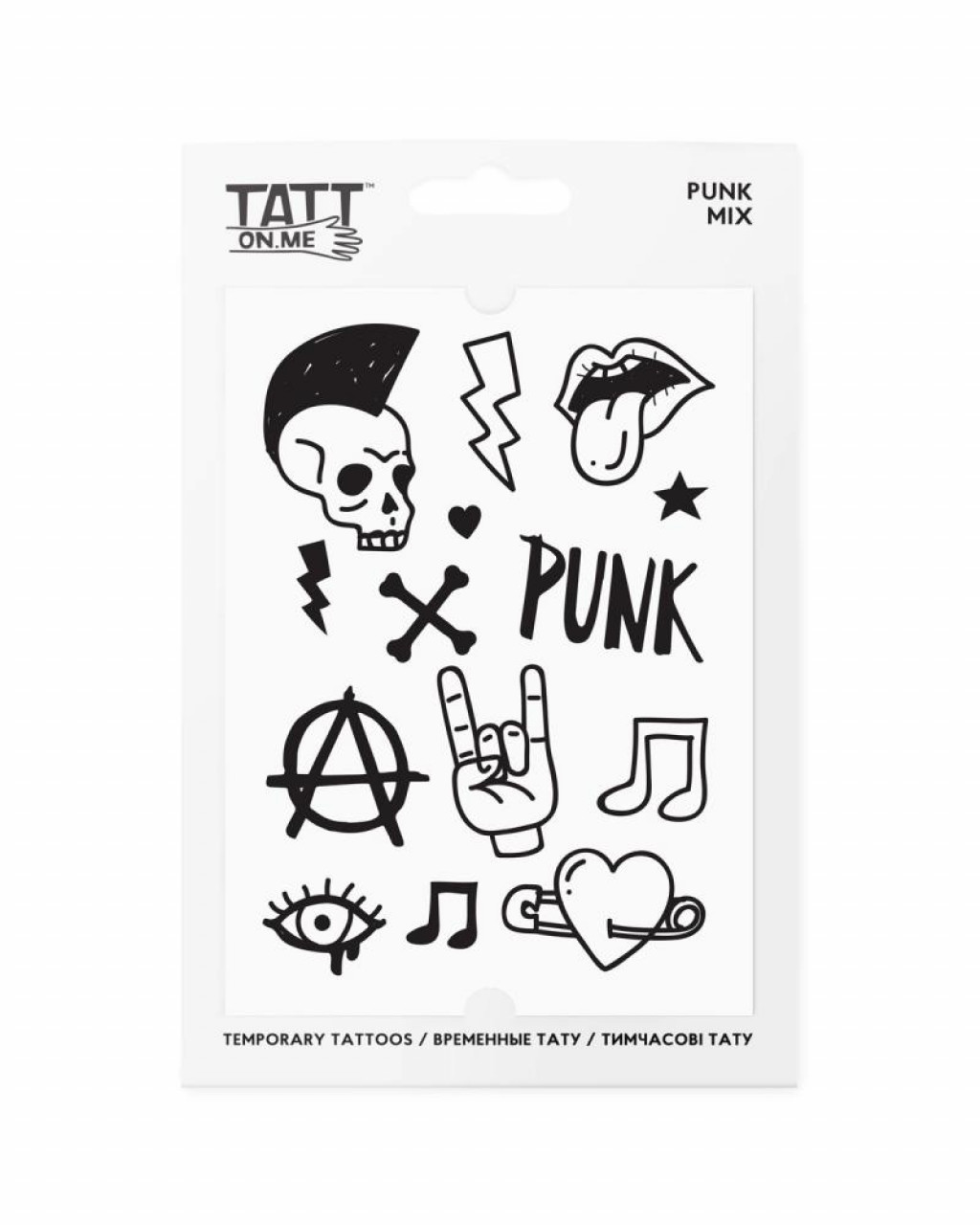 TATTonMe TATTonMe Vodeodolné dočasné tetovačky Punk mix