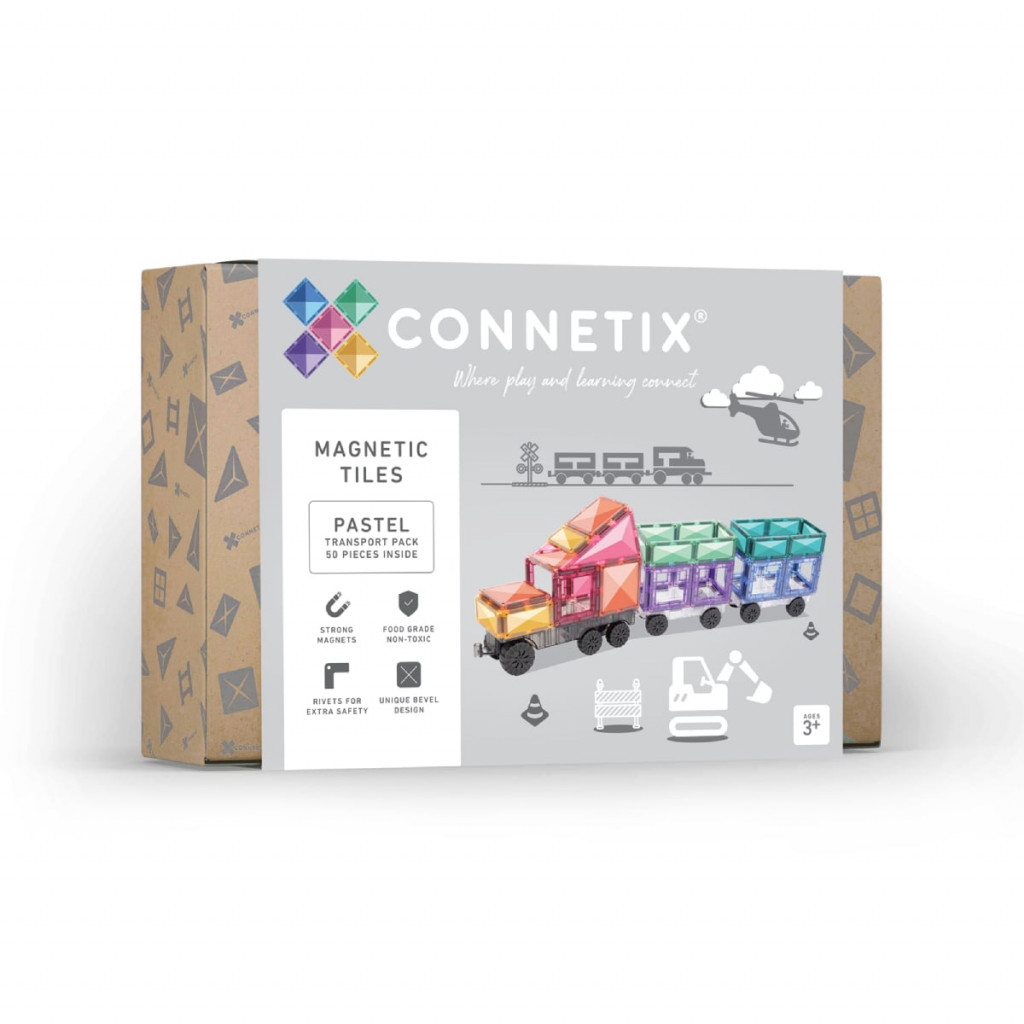 Connetix Magnetická stavebnica - Pastel Transport 50 ks