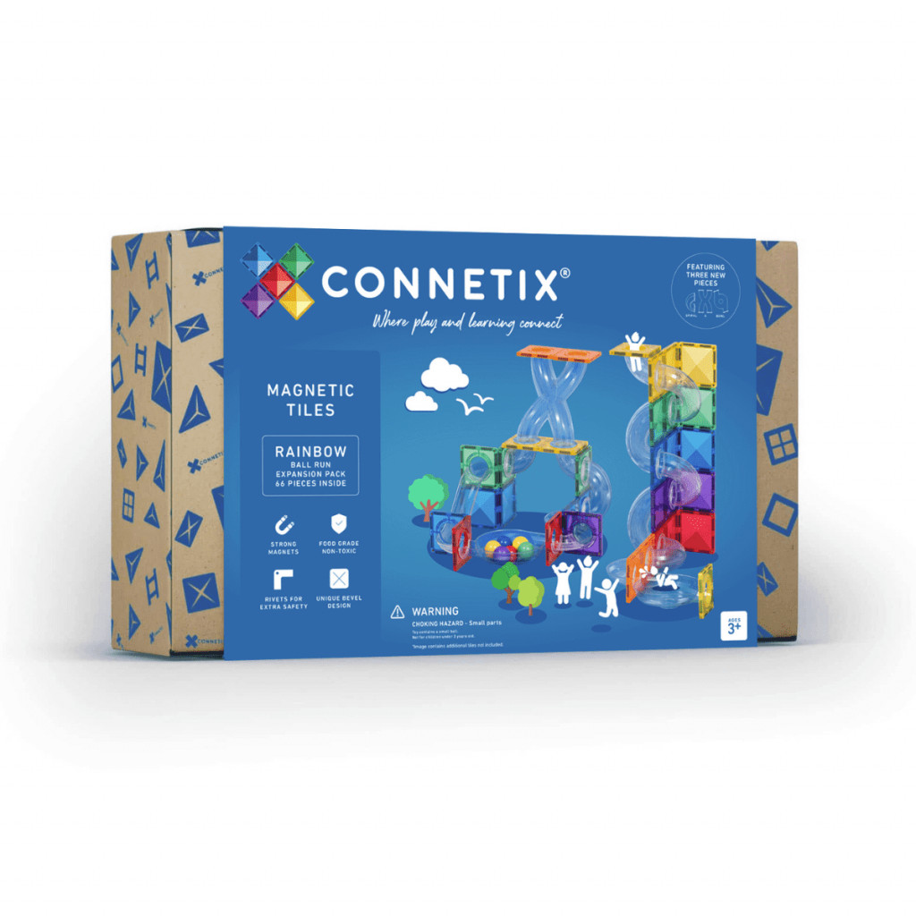 Connetix Magnetická stavebnica - Rainbow Ball Run Expansion Pack 66 ks