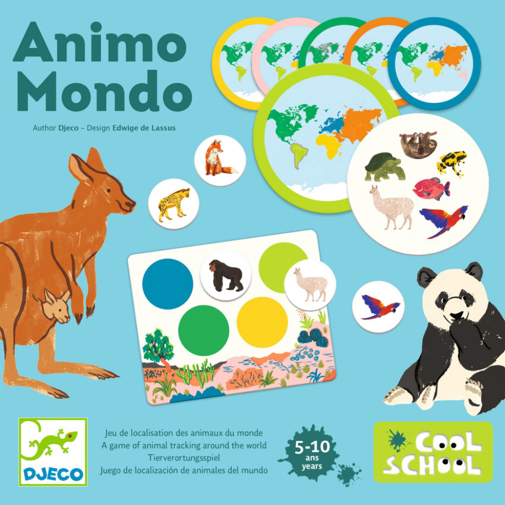 DJECO Zvieratá sveta (Animo Mondo): priraďovanie zvierat k svetadielom