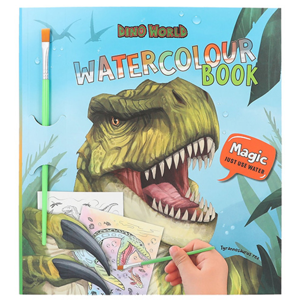 Dino World Omaľovánka |Watercolouring Book, so štetcom