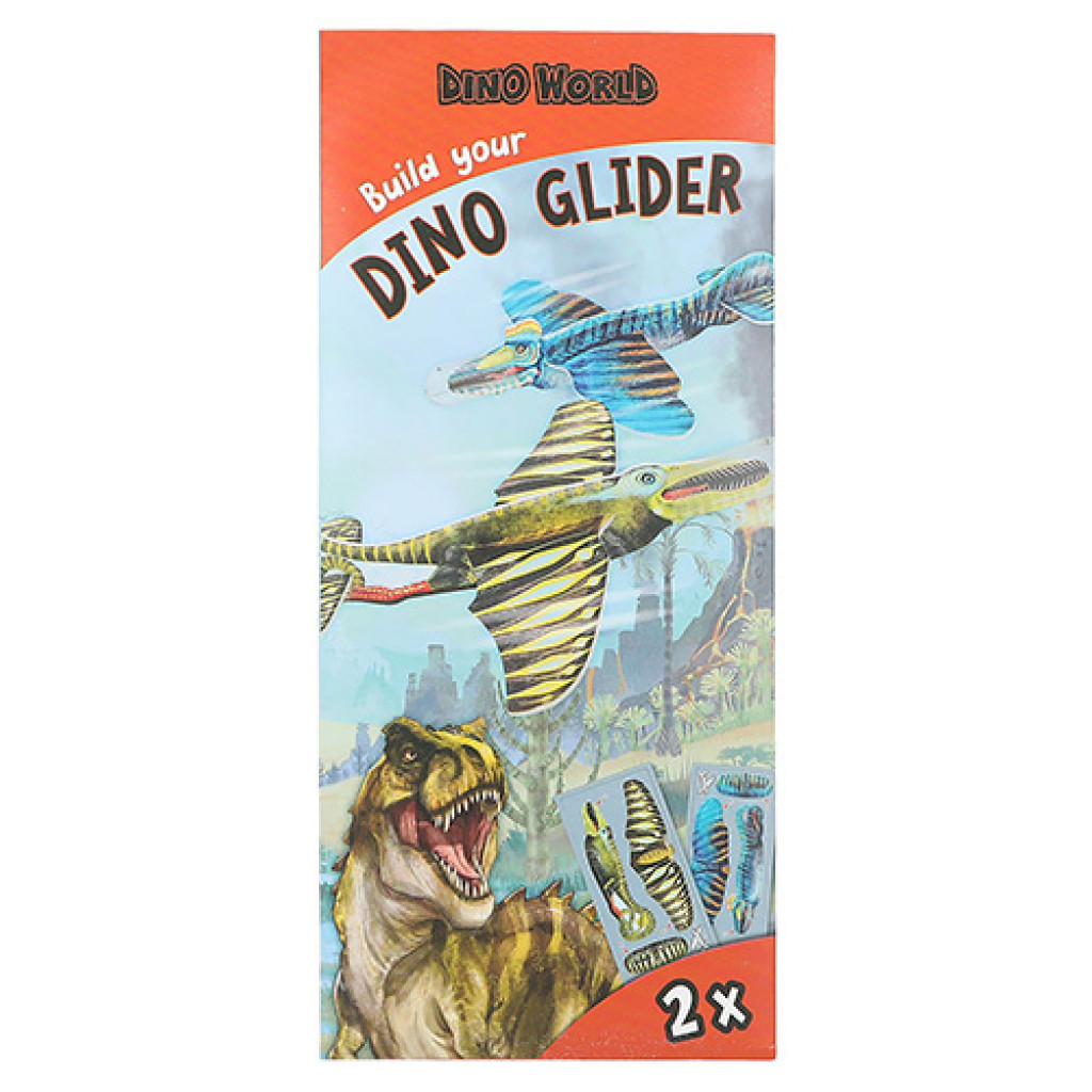 Dino World ASST | Lietajúce hádzadlo Build your Dino Glider, 2ks v balení, Oranžová