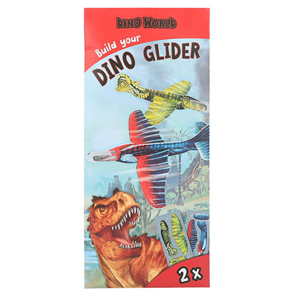 Dino World ASST | Lietajúce hádzadlo Build your Dino Glider, 2ks v balení, Červená