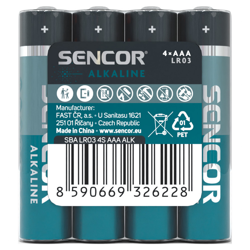 Sencor Alkalické batérie AAA 4 ks