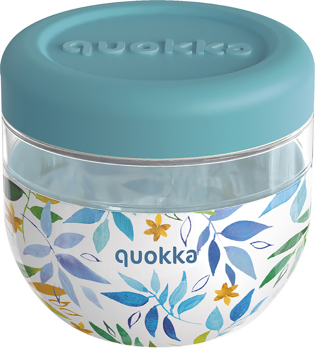 Quokka Plastová nádoba na jedlo Bubble Watercolor Leaves 770 ml