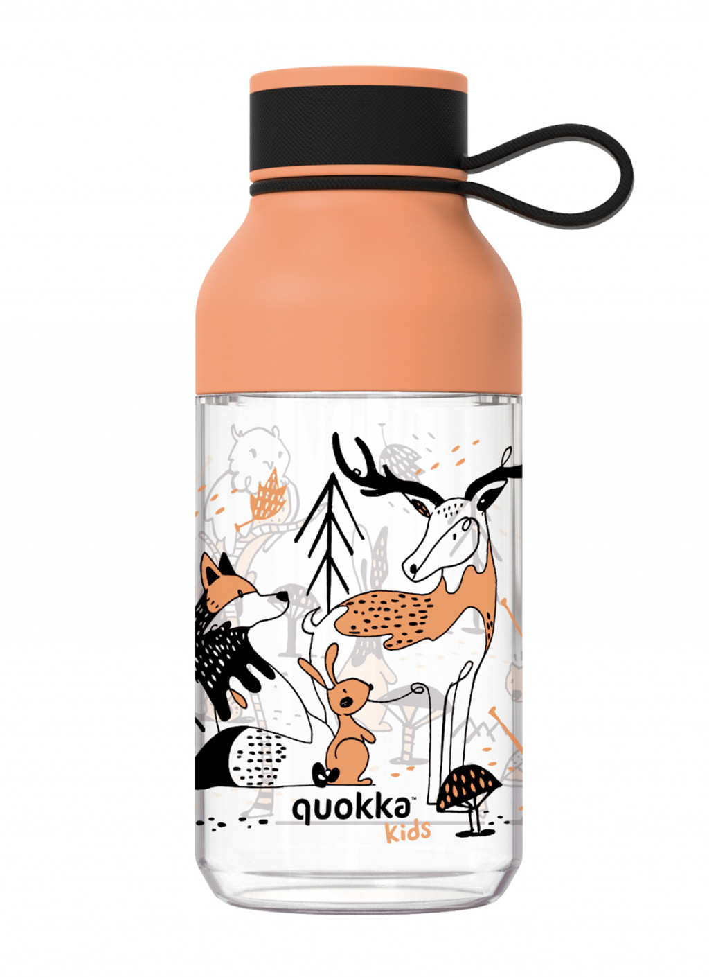 Quokka Plastová fľaša Ice Kids s pútkom In the Woods 430 ml