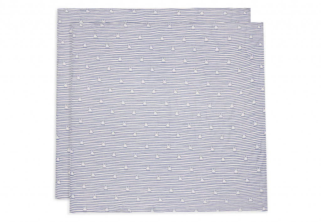 Jollein Plienky zavinovacie 2ks 115x115 cm Miffy Stripe Navy