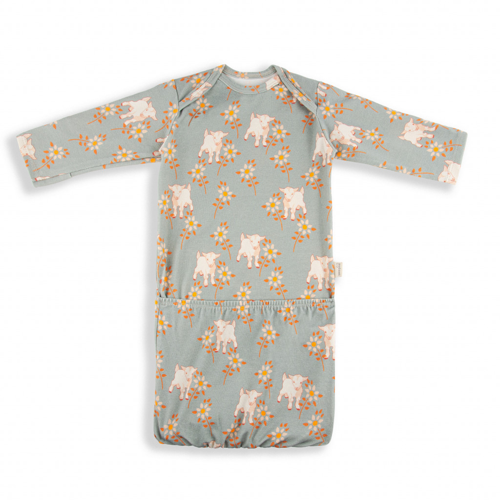 Sleepee Body Klokanček - prvné oblečenie (0-2) Vintage Animals Sky Blue