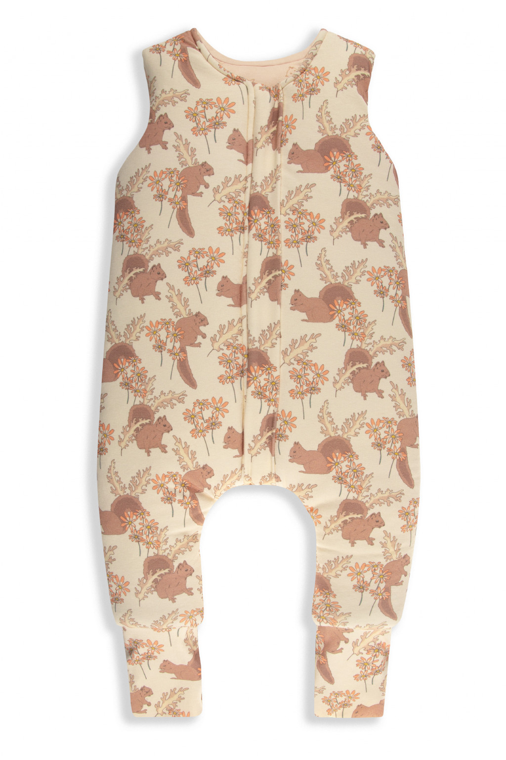 Sleepee Celoročný spací vak s nohavicami Sleepee Vintage Animals Almond/Cream XS