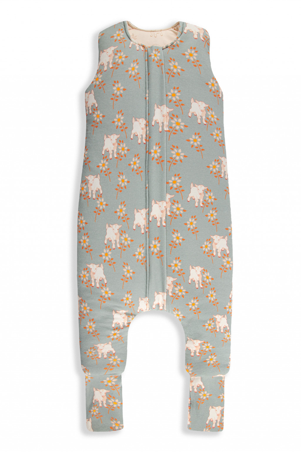 Sleepee Celoročný spací vak s nohavicami Sleepee Vintage Animals Sky Blue/Cream M