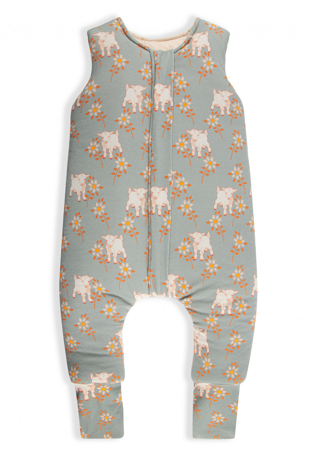 Sleepee Celoročný spací vak s nohavicami Sleepee Vintage Animals Sky Blue/Cream XS