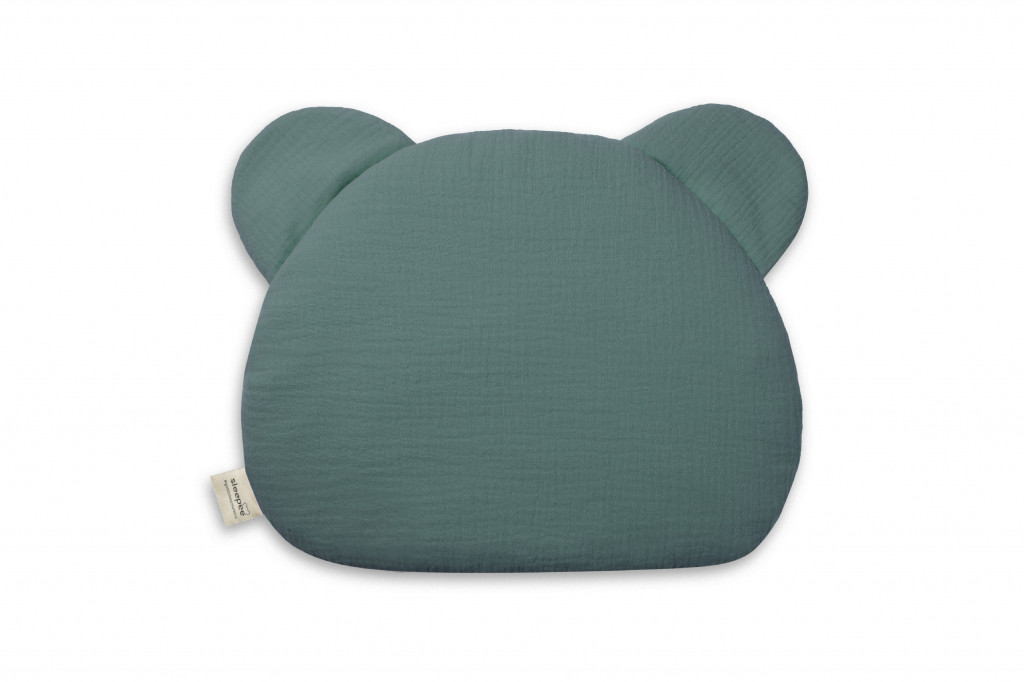 Sleepee Mušelínový plochý vankúšik Teddy Bear Sleepee Ocean Green