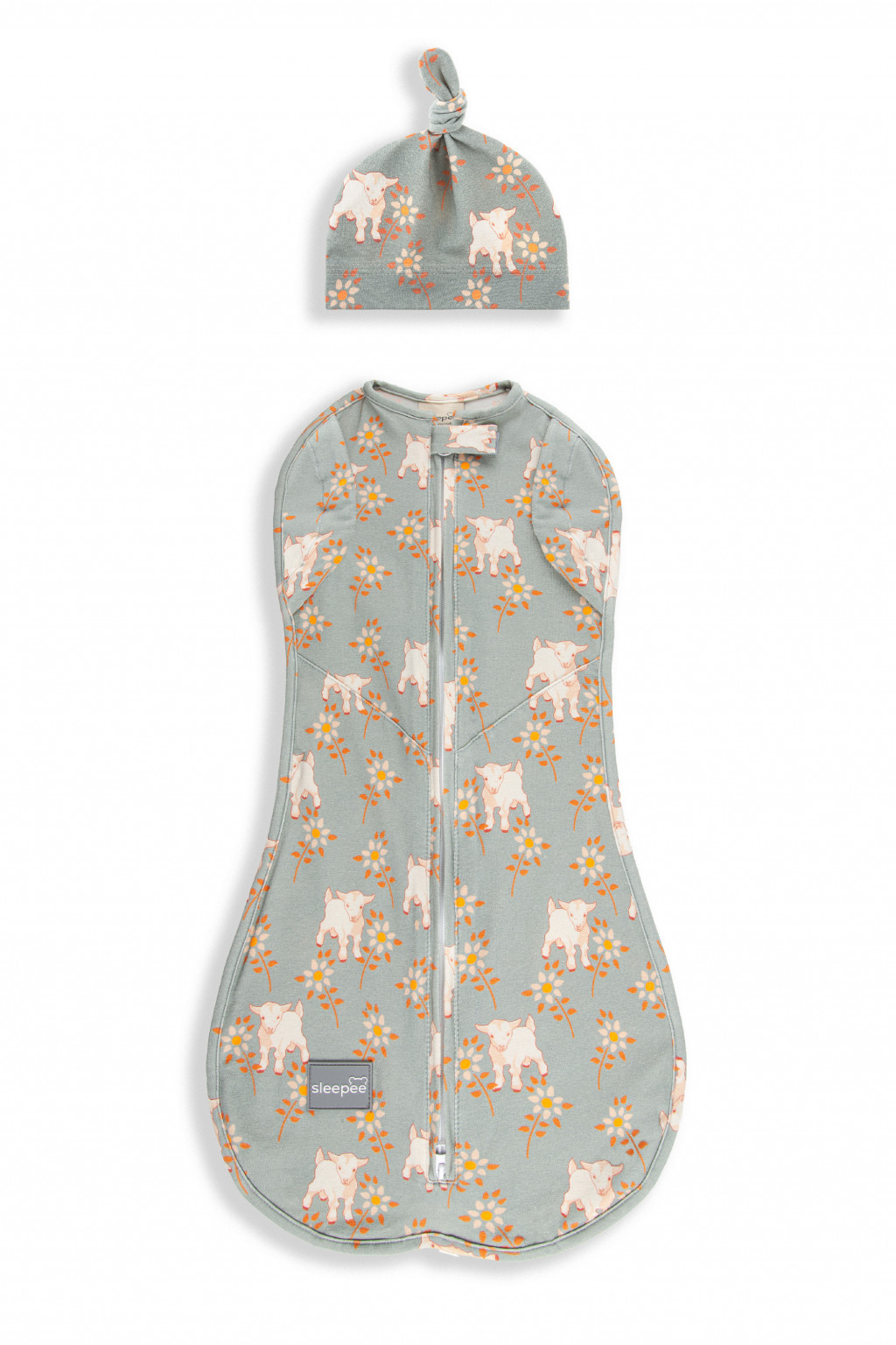 Sleepee Zavinovačka Sleepee Second Step Swaddle s čepičkou zdarma Vintage Animals Sky Blue