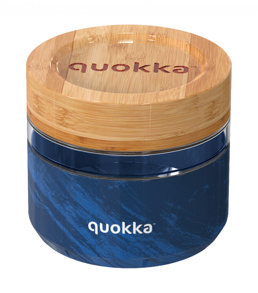 Quokka Sklenená nádoba na jedlo Deli Wood Grain 500 ml