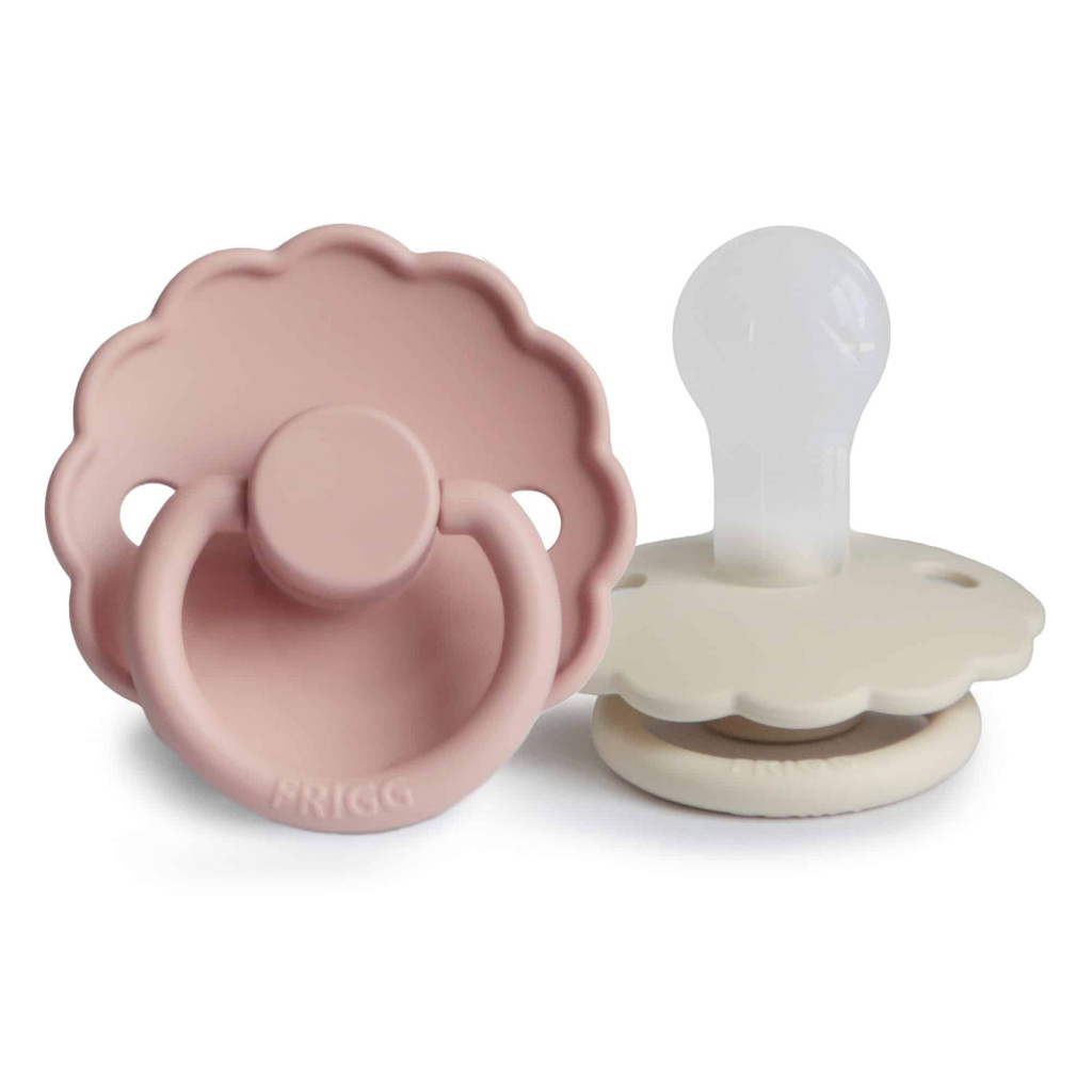 Frigg Dvojbalenie cumlíkov frigg daisy blush/ cream, 0-6m, silikón