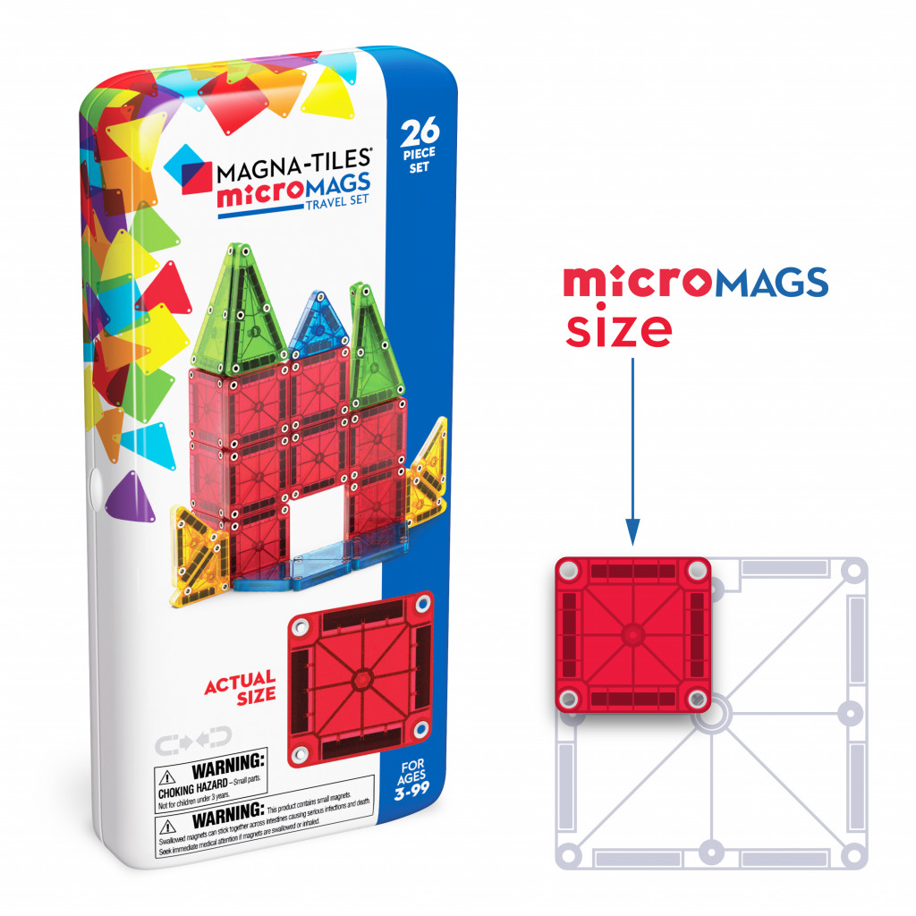 Magna-Tiles Magnetická stavebnica microMAGS Travel Set 26 dielov