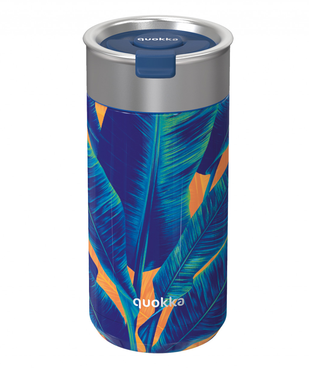 Quokka Nerezový termohrnček so sitkom Boost Blue Jungle 400 ml