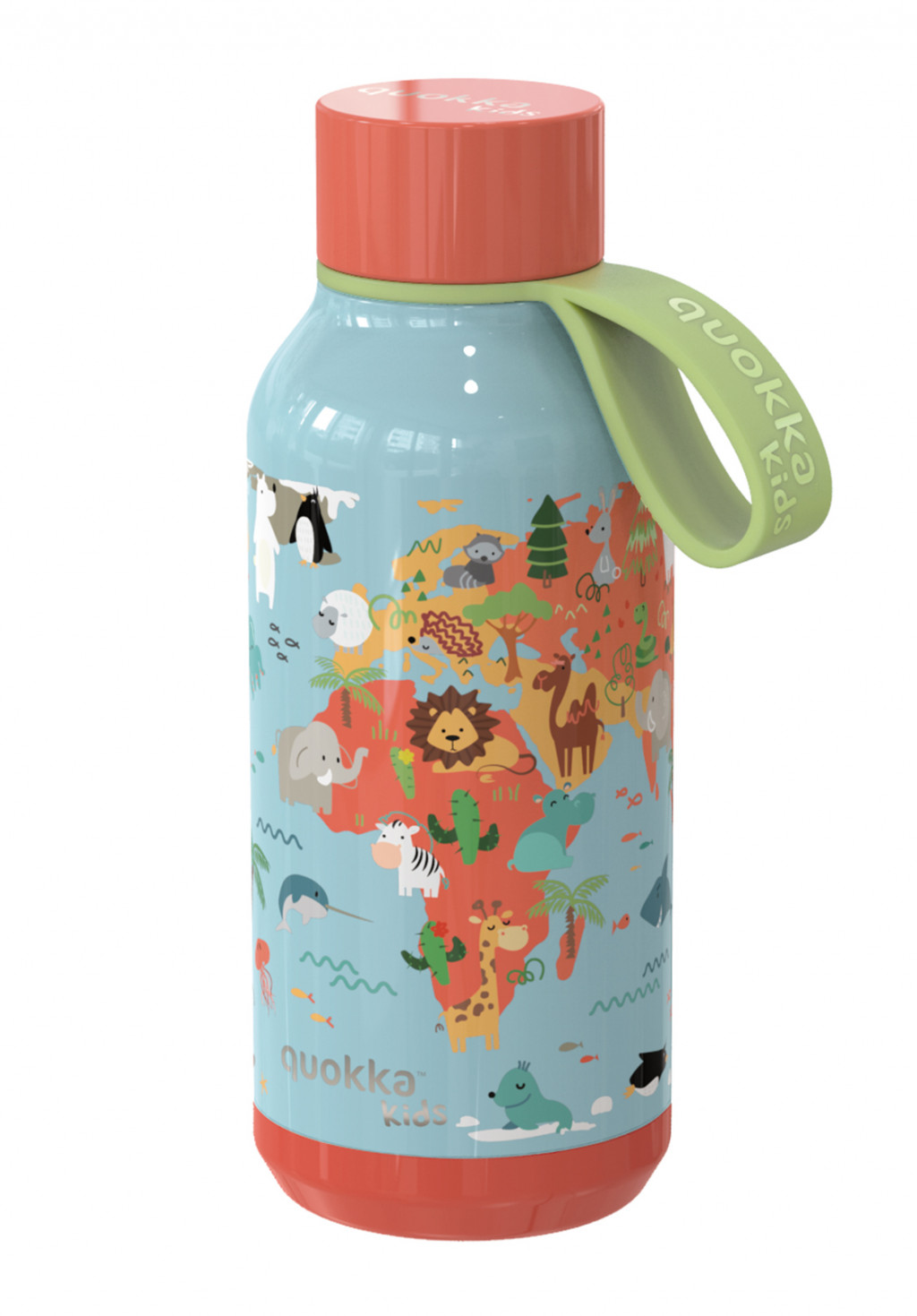 Quokka Nerezová termofľaša Solid Kids s pútkom Map of Life 330 ml