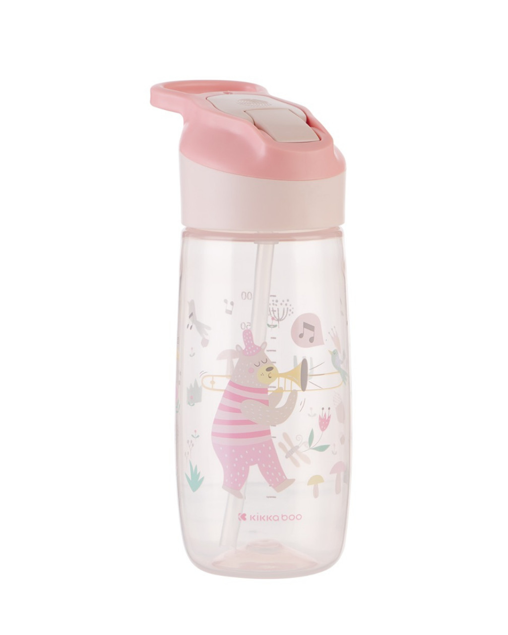 KikkaBoo Hrnček so silikónovým náustkom 450ml 12m+ Music Fest Pink