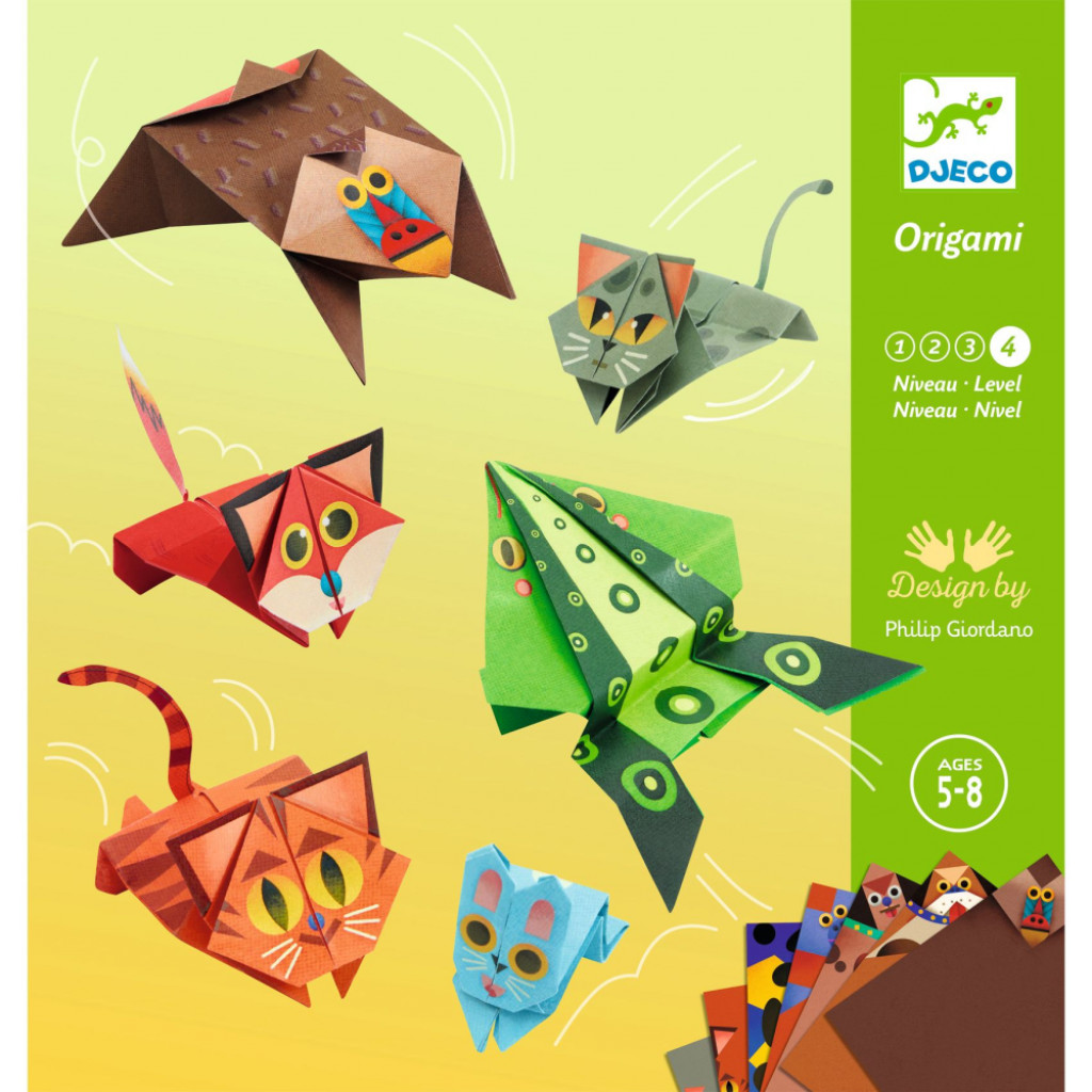 DJECO Origami: Skákajúce zvieratá (najťažšia/najvyššia úroveň skladania)