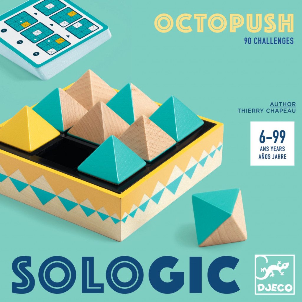 DJECO SOLOGIC: OctoPush, 3D drevený hlavolam