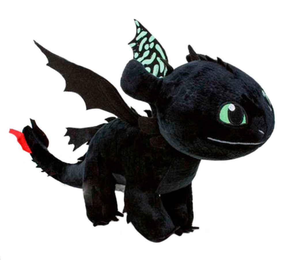 Aurora Plyšový drak Toothless so zelenými krídlami - Ako si vycvičiť draka 3 (40 cm)