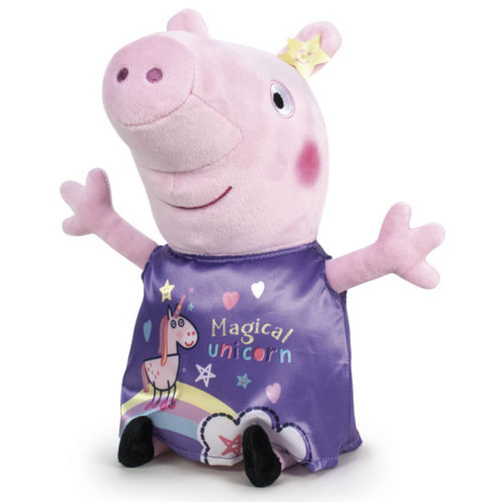 Aurora Plyšové prasiatko fialové s jednorožcom - Prasiatko Peppa Magic (20 cm)