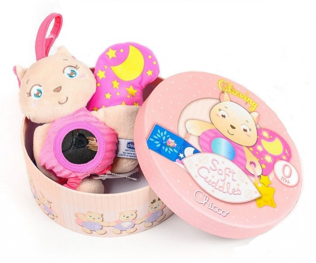 Aurora Plyšová veverička pre bábätká v okrúhlej škatuľke - Chicco - 20 cm