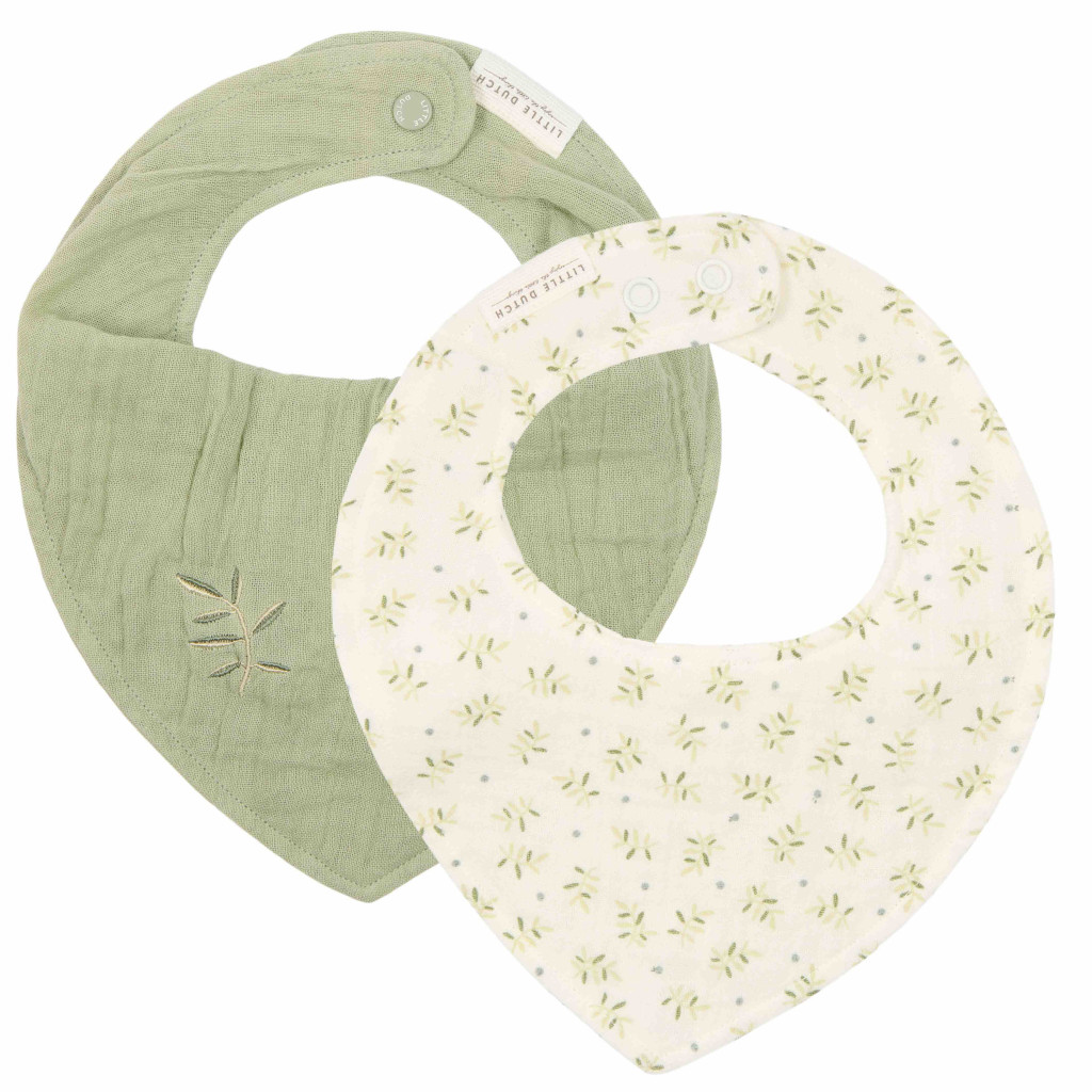 Little Dutch Podbradník bandana Blueberry Leaves & Sage 2 ks