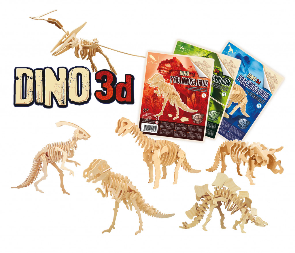 Buki France 3D Drevená stavebnica dinosaura