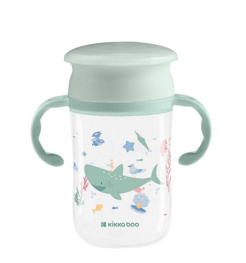 KikkaBoo Hrnček trénovací 360 ° 300ml 12m + Deep Sea Mint