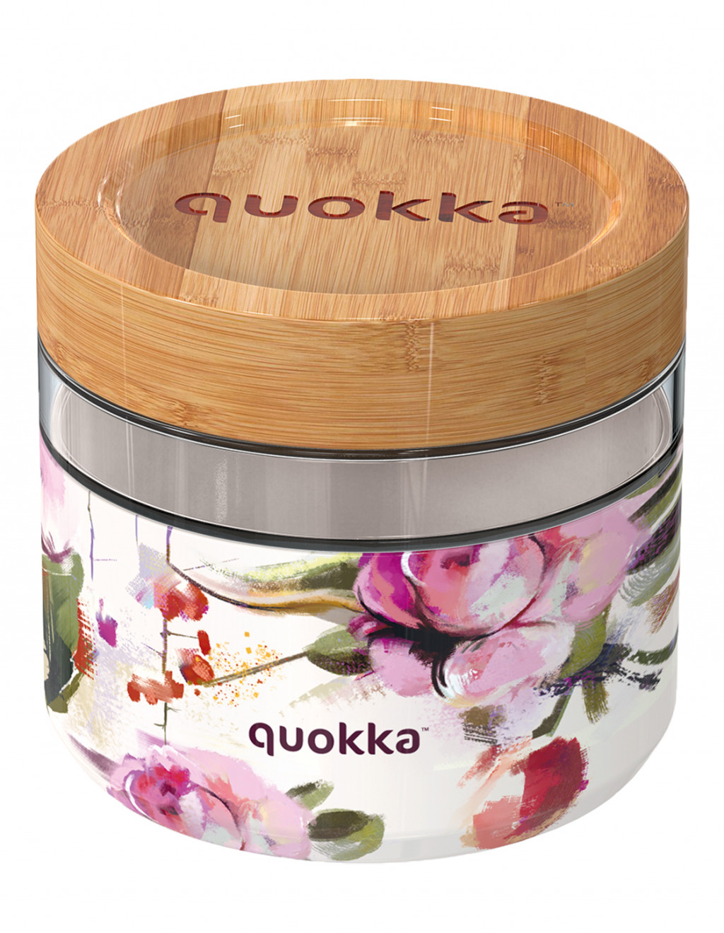 Quokka Sklenená nádoba na jedlo Deli Dark Flowers 820 ml