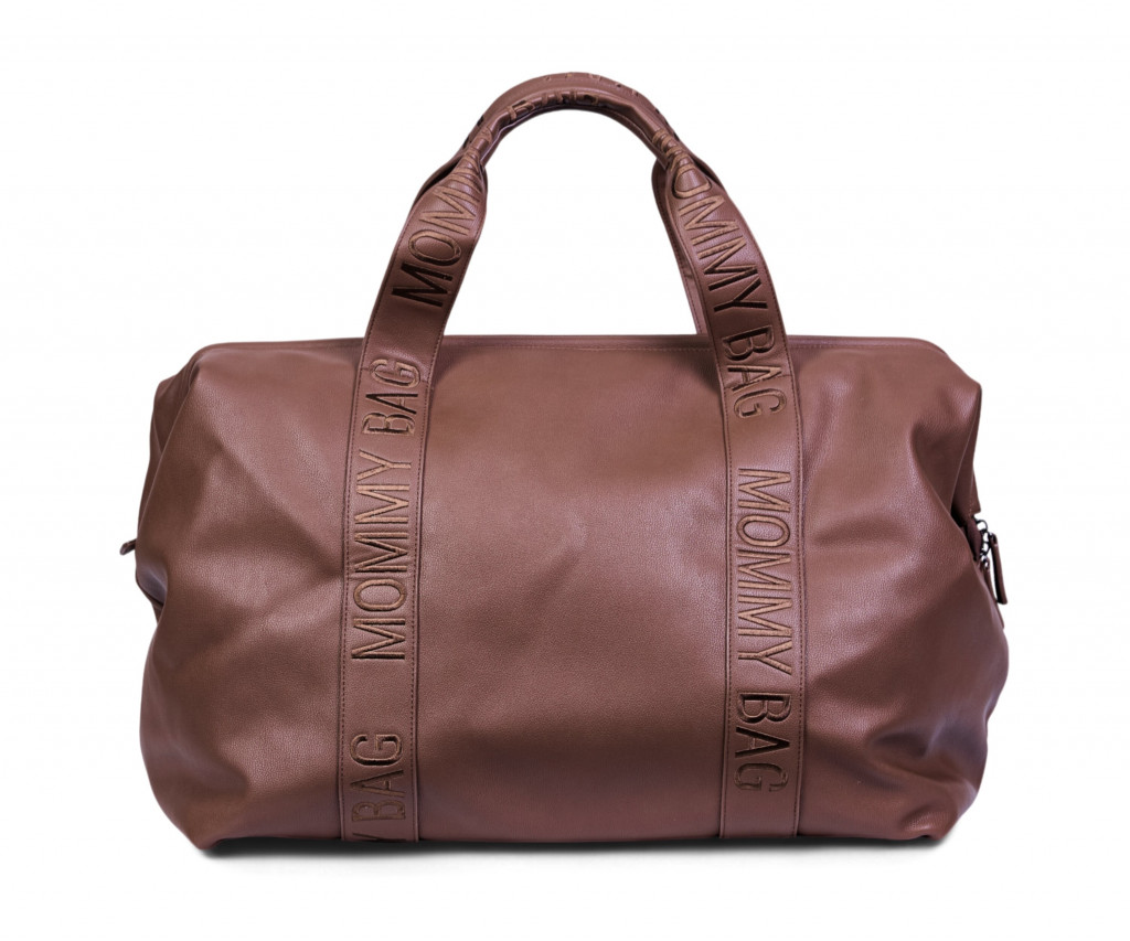 Childhome Prebaľovacia taška Mommy Bag Signature Vegan Leather Dark Brown