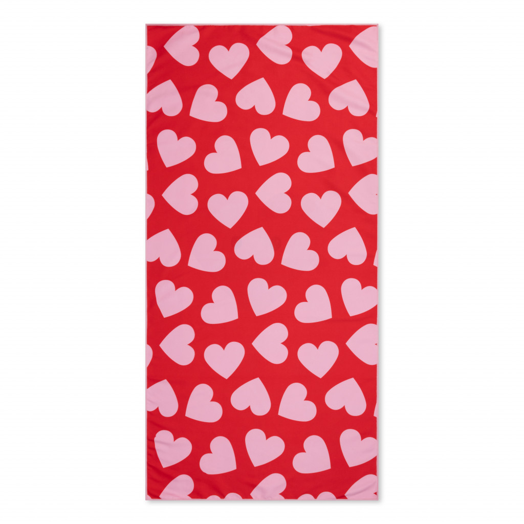 Swim Essentials Plážový uterák z mikrovlákna 135 x 65 cm Hearts