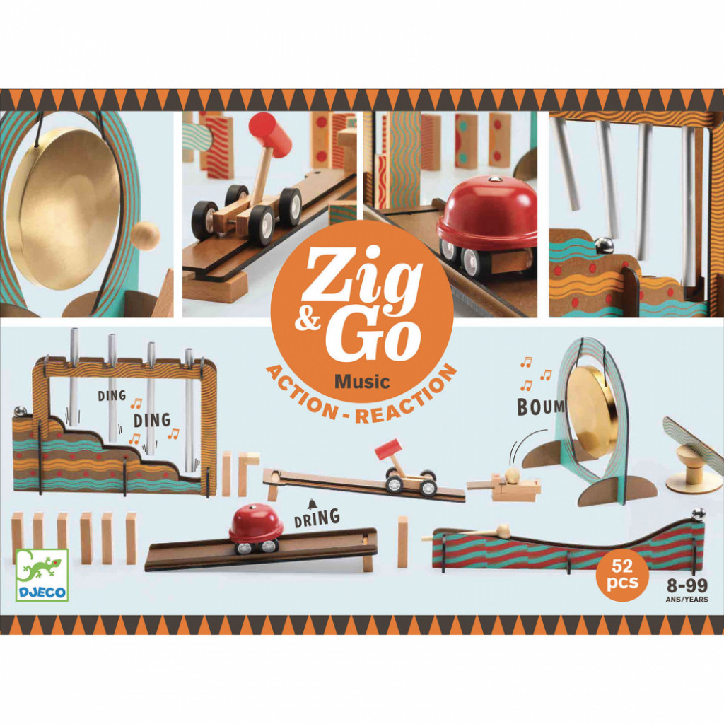 DJECO Zig & Go: Muzika, 52 ks stavebnica