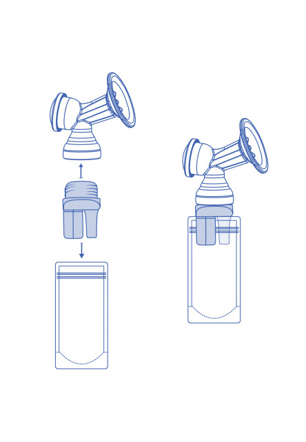 Adaptéry na odsávanie materského mlieka do vrecka 2 ks