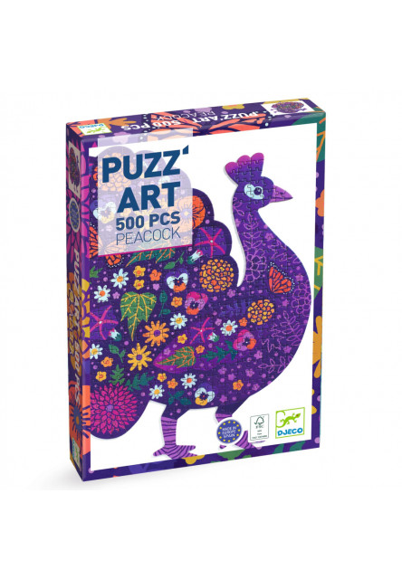 Umelecké puzzle: Páv (500 dielikov) DJECO