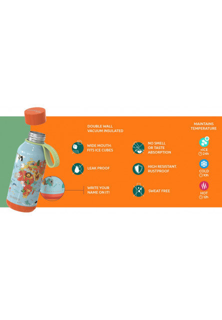 Nerezová termofľaša Solid Kids s pútkom Dinosaur 330 ml