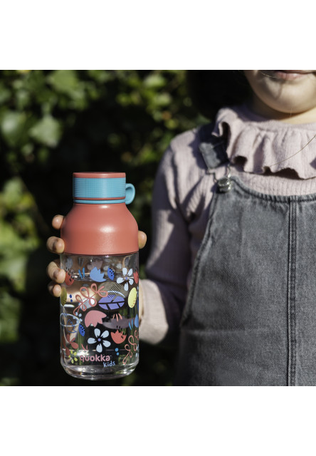 Plastová fľaša Ice Kids s pútkom Flowers 430 ml