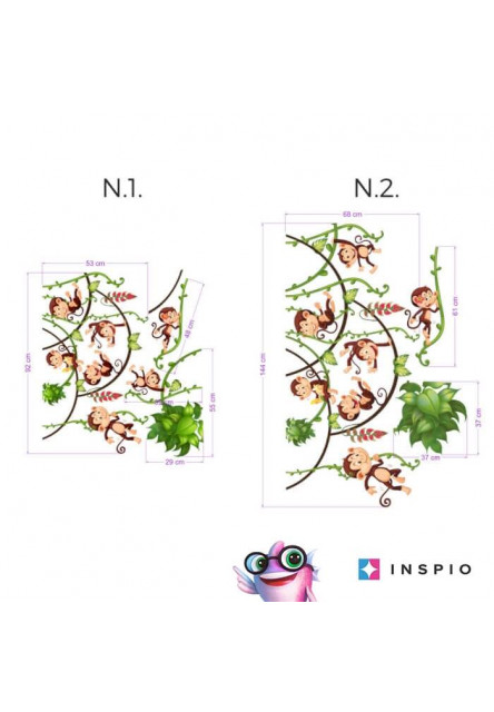 Nálepky na stenu - V džungli N.1 - v54x150cm