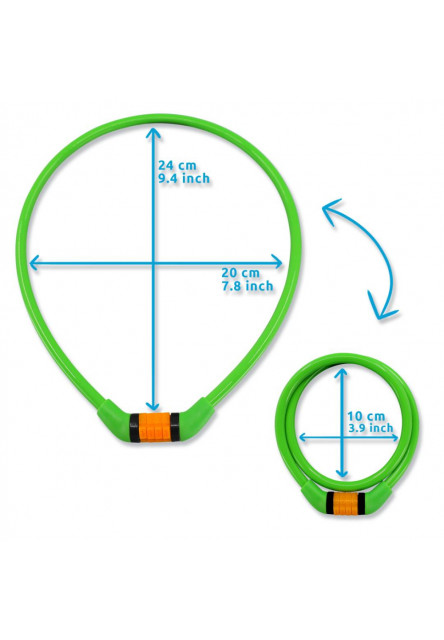Zámok na bicykel s kódom Oranžový