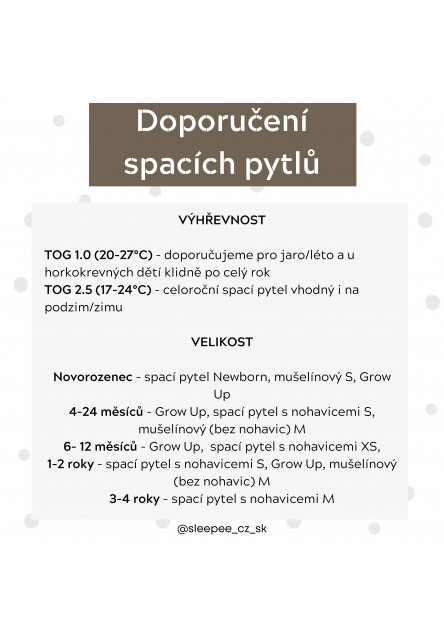 Celoročný spací vak s nohavicami Sleepee Bloom/Černé tečky XS