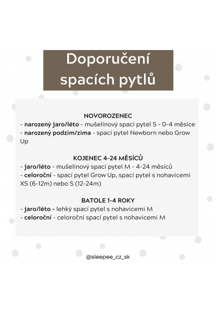 Celoročný spací vak s nohavicami Sleepee Bloom/Černé tečky XS